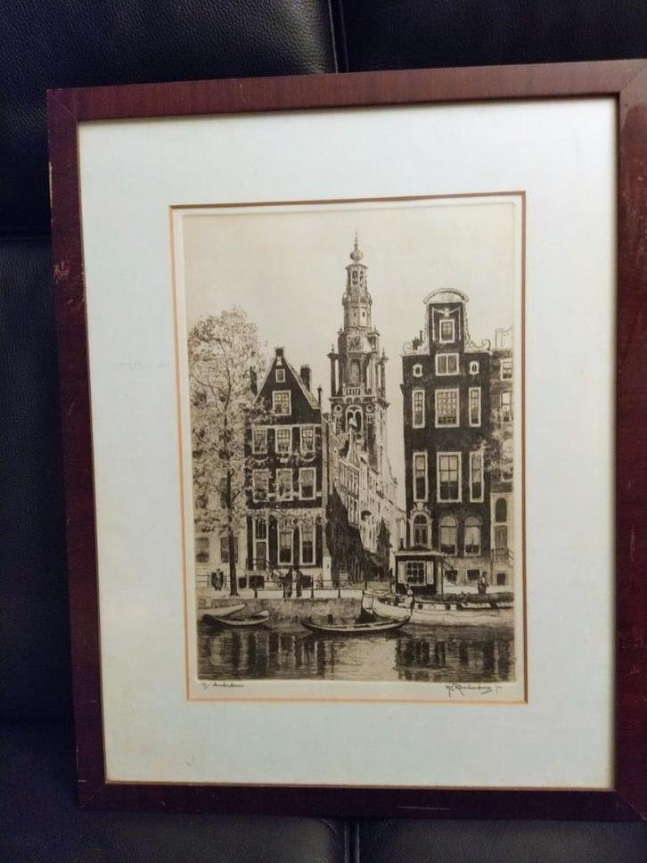 Twee etsen van H.E. Roodenburg - Amsterdam, Antiek en Kunst, Kunst | Etsen en Gravures, Verzenden