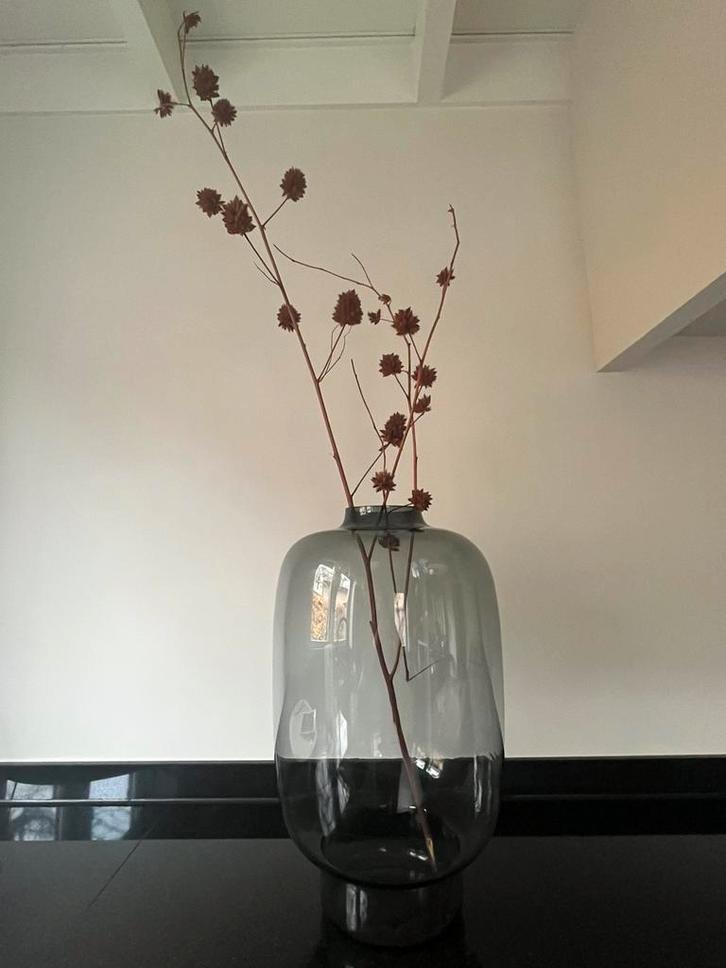 Fidrio Vaas Grey 50 cm Grote vaas Glas Rookglas Grijs ZGAN, Huis en Inrichting, Woonaccessoires | Vazen, Zo goed als nieuw, Overige kleuren