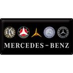 Mercedes Benz logo evolution relief reclamebord van metaal, Verzamelen, Verzenden, Nieuw, Auto's
