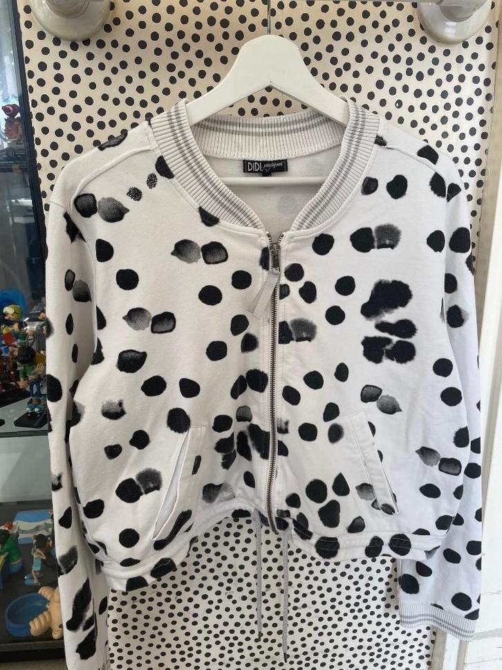 didi kort z/w sweat vest met dessin maat xxl, Kleding | Dames, Truien en Vesten, Zo goed als nieuw, Maat 46/48 (XL) of groter