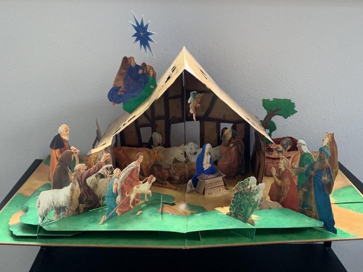 Groot Pop-up kerststal gebaseerd oude meester schilderijen, Diversen, Kerst, Ophalen