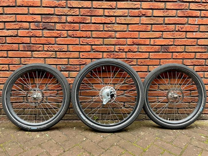 3 zwarte fietswielen met band (Schwalbe Big Apple), Fietsen en Brommers, Fietsonderdelen, Gebruikt, Algemeen, Wiel, Ophalen