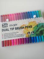 Dual tip brush pens 36 stuks, Nieuw, Ophalen of Verzenden