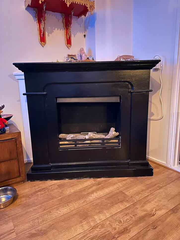 Mooie zwarte haard, Huis en Inrichting, Kachels, Gebruikt, Vrijstaand, Bio-ethanolhaard, Overige brandstoffen, Ophalen