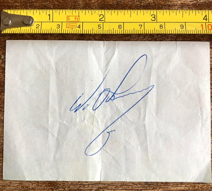 Originele Handtekening Willem van Hanegem uit 1978 (WK’78), Verzamelen, Sportartikelen en Voetbal, Gebruikt, Overige typen, Feyenoord