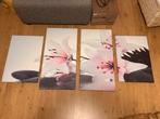 4 Luik Schilderij Bloem, Rust, Zen, Massage, canvas, Ophalen