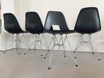 2x Vitra Eames side stoelen zwart gestof. zwart dsr chroom, Vitra, Twee, Nieuw, Ophalen of Verzenden