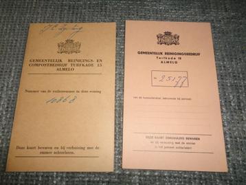 Almelo oude vuilnisbak instructies document vintage beschikbaar voor biedingen