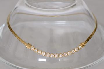 ✅ Bijou SWAROVSKI choker verguld kristal retro ca. 1980 beschikbaar voor biedingen