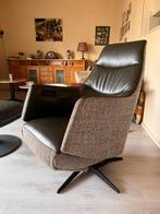 Comfortabele fauteuil met lederen bekleding, Huis en Inrichting, Fauteuils, Ophalen, Gebruikt, Minder dan 75 cm, Leer