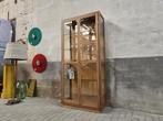 Grote Eiken Museum Vitrine Kast | Vintage Houten Vitrinekast, Vintage Jaren 50 60 Antiek Brocante, 200 cm of meer, 25 tot 50 cm