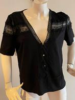 Sandro shirt met kant maat 3. M, Maat 38/40 (M), ., Zwart, Sandro