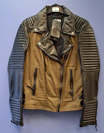 Arma nieuwe bikers jack schaapsleer + khaki katoen 38 44894 beschikbaar voor biedingen