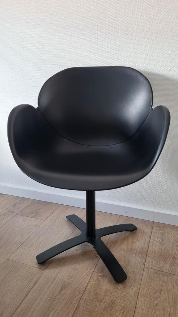 Zwarte Tulip Stoel - Eettafel / Bureaustoel, Huis en Inrichting, Stoelen, Gebruikt, Eén, Kunststof, Metaal, Zwart, Ophalen