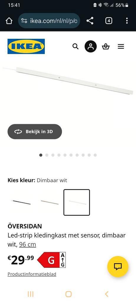 IKEA Pax Kastverlichting Dimbaar met Sensor, Huis en Inrichting, Lampen | Hanglampen, Ophalen of Verzenden