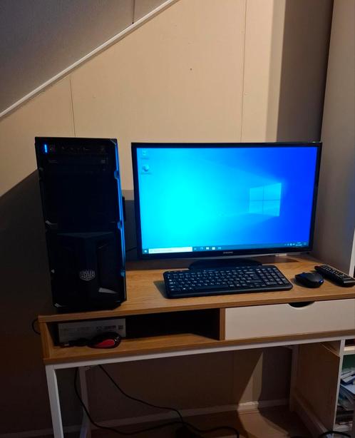 Complete pc met monitor, toetsenbord en muis, Computers en Software, Desktop Pc's, Gebruikt, 3 tot 4 Ghz, Met monitor, Gaming