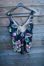 Badpak zwart/ kleur bloem Naturana mt 50 C Cup vaste prijs, Zwart, Ophalen of Verzenden, Zo goed als nieuw, Lingerie of Zwemkleding
