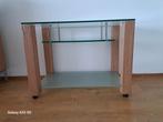 TV & Audio meubel van glas en hout, Glas, Zo goed als nieuw, Minder dan 100 cm, 25 tot 50 cm