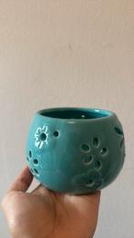Cute blauwe kaarsenhouder blue candle holder, Ophalen of Verzenden, Zo goed als nieuw, Overige materialen, Minder dan 25 cm