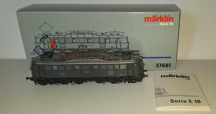 Marklin HO 37681 - Analoge 3-rail gelijkstroom E Loc BR E 18, Hobby en Vrije tijd, Modeltreinen | H0, Zo goed als nieuw, Locomotief