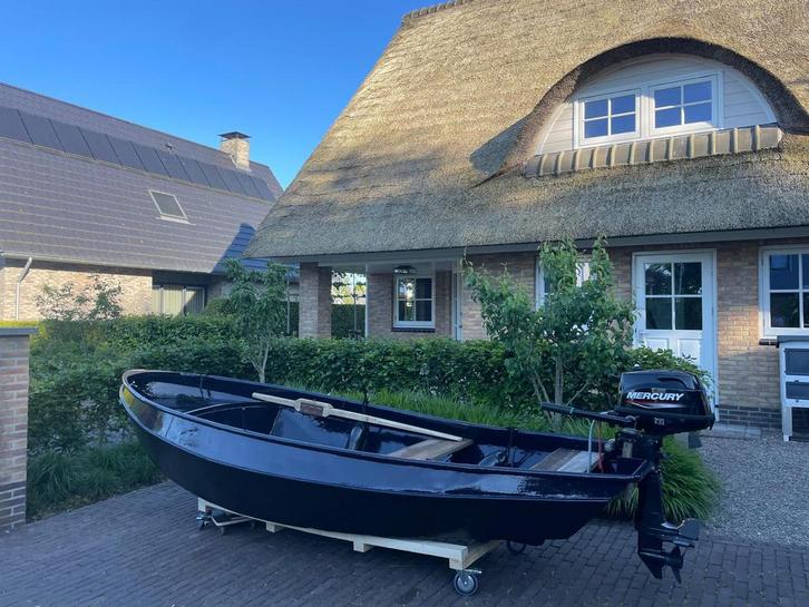 Stalen vlet/schouw (excl. buitenboordmotor), Watersport en Boten, Sloepen, Zo goed als nieuw, Tot 10 pk, 3 tot 6 meter, Buitenboordmotor