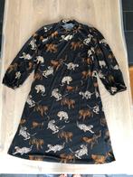 Norah jurk zwart met print, Kleding | Dames, Ophalen of Verzenden, Zo goed als nieuw, Maat 38/40 (M), Zwart