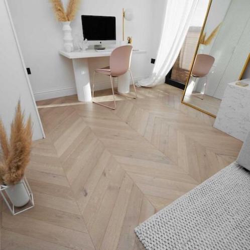 EIKEN HONGAARSE PUNT VLOER, Huis en Inrichting, Stoffering | Vloerbedekking, Nieuw, Parket, 75 m² of meer, Ophalen of Verzenden