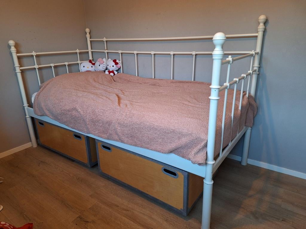 Zgan Meiden bed Wit incl. lades, Lattenbodem & Matras, Kinderen en Baby's, Kinderkamer | Bedden, Lattenbodem, 70 tot 85 cm, Ophalen of Verzenden