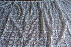 kanten offwhite glasgordijnen met bloemetjes en loodveter, Ophalen of Verzenden, Wit, Grootmoederstijd - vintage