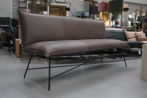 Luxe eetbank eetkamerbank Vidar JESS metaal & leer 195 cm., Huis en Inrichting, Stoelen, Zo goed als nieuw, Eén, Leer, Metaal
