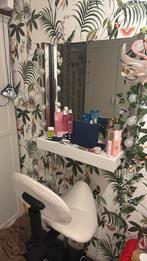 Kaptafel met stoel, Huis en Inrichting, Woonaccessoires | Spiegels, Ophalen, Zo goed als nieuw, Rechthoekig, Minder dan 100 cm