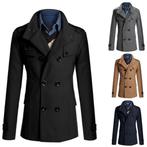 Stoffen heren jas 002 trenchcoat zwarte grijze blauwe nette, Kleding | Heren, Jassen | Winter, Verzenden, Nieuw