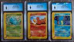 Pokémon Expedition Set CGC 9 - Bulbasaur, Charmander, Squirt, Verzenden, Zo goed als nieuw, Meerdere kaarten