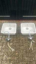 Nostalgische wasbakken en kranen, Doe-het-zelf en Verbouw, Ophalen of Verzenden, Gebruikt, Chroom, Wastafel