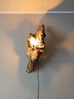 Landelijke wandlamp van drijfhout boomstronk, Ophalen of Verzenden, Nieuw, Hout, Stoer sober robuust landelijk drijfhout