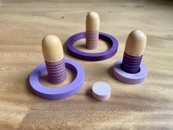 Grapat paars • Nest rings en Brots, Kinderen en Baby's, Speelgoed | Houten speelgoed, Nieuw, Overige typen, Ophalen of Verzenden
