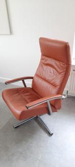 Relaxfauteuil Montèl leer, kleur warm terra, Huis en Inrichting, Fauteuils, Ophalen
