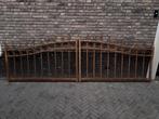 Onbehandelde stalen dubbele poort, sierlijke poort, hekwerk, Ophalen, Staal, 100 tot 150 cm, Zo goed als nieuw