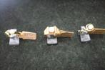 3 dames ringen 14 krt. 585 goud met echte parels, Gebruikt, Overige kleuren, Ophalen of Verzenden, Dame