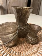 Set van Zilverglas  vaasjes, Huis en Inrichting, Woonaccessoires | Vazen, Gebruikt, Overige kleuren, Ophalen of Verzenden, Glas