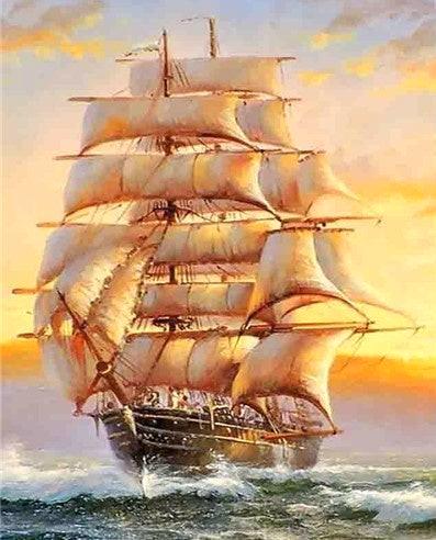 Schilderen op nummer : prachtig zeilschip, Hobby en Vrije tijd, Schilderen, Nieuw, Acrylverf, Ophalen of Verzenden