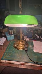 Vintage bureau lamp emerald groen met koper kleur, Antiek en Kunst, Antiek | Lampen, Ophalen
