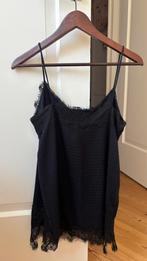 Zara lingerie top zomer M 38 shirt truitje blauw zwart feest, Zo goed als nieuw, Korte mouw, Maat 36 (S), Verzenden