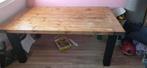 Massief Houten Eettafel - Zwarte Poten, Huis en Inrichting, Ophalen, Gebruikt, Eikenhout, 50 tot 100 cm