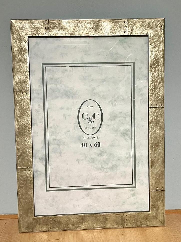Houten lijst 40x60 cm popnagellook, Huis en Inrichting, Woonaccessoires | Lijsten, Nieuw, 50 tot 75 cm, Minder dan 50 cm, Hout