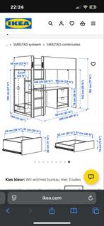 Ikea Smastad Hoogslaper met Bureau, Ophalen, 100 cm, Hoogslaper, Eenpersoons
