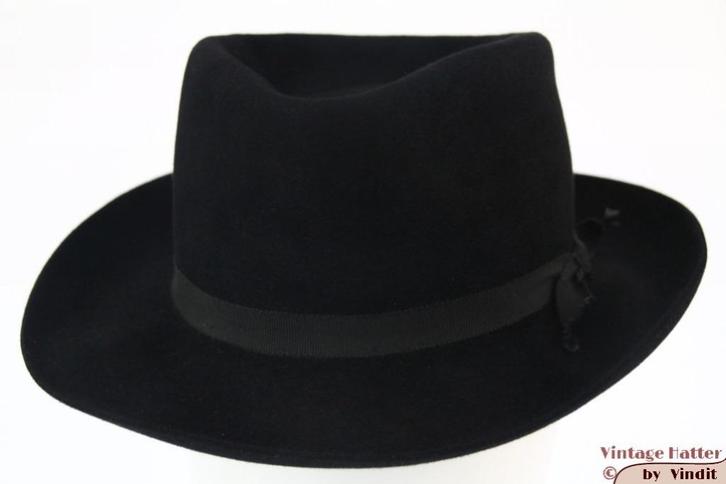 mooie Vintage Gleufhoed Stanton zwart 56,5 gratis verzenden, Kleding | Heren, Trouwkleding en Trouwaccessoires, Gedragen, Accessoires