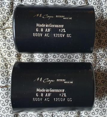 2x Mundorf MCap Supreme Zilver/Olie MKP 6,8 µF condensator. beschikbaar voor biedingen