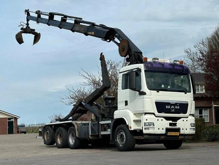 MAN TGS 35.400 8X4 !TRIPLE! 24tm KRAAN/HAAKARM!RADIO REMOTE!, Auto's, Vrachtwagens, Bedrijf, Achteruitrijcamera, Airconditioning