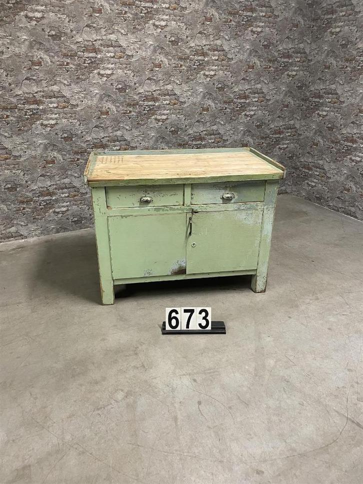 Industriële vintage werkbank nr673, Doe-het-zelf en Verbouw, Werkbanken, Zo goed als nieuw, 120 tot 170 cm, Ophalen of Verzenden
